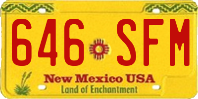 NM license plate 646SFM