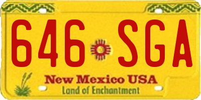 NM license plate 646SGA