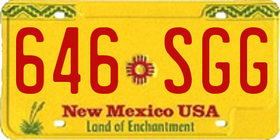 NM license plate 646SGG