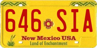 NM license plate 646SIA
