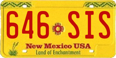 NM license plate 646SIS