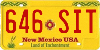 NM license plate 646SIT