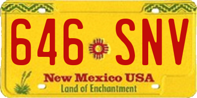 NM license plate 646SNV