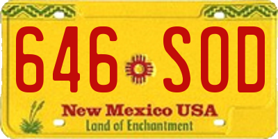 NM license plate 646SOD