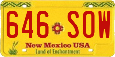 NM license plate 646SOW
