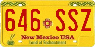 NM license plate 646SSZ