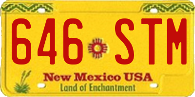 NM license plate 646STM