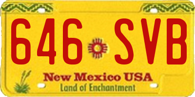 NM license plate 646SVB
