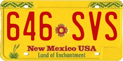 NM license plate 646SVS