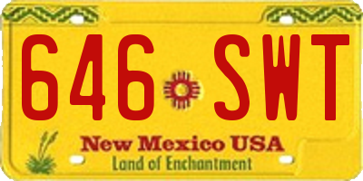 NM license plate 646SWT