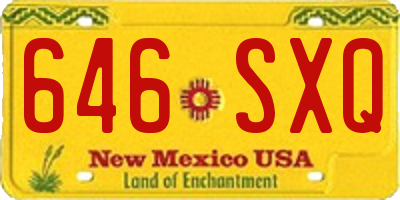 NM license plate 646SXQ