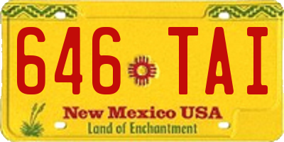 NM license plate 646TAI