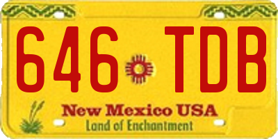 NM license plate 646TDB