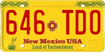 NM license plate 646TDO