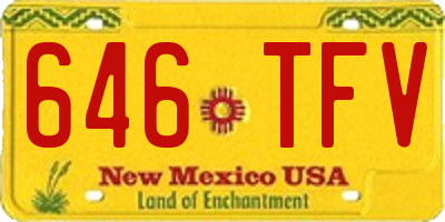NM license plate 646TFV