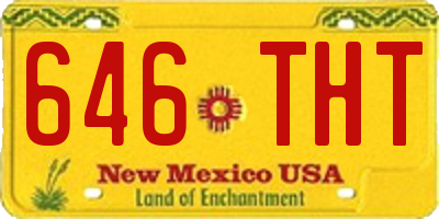 NM license plate 646THT