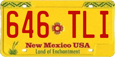 NM license plate 646TLI