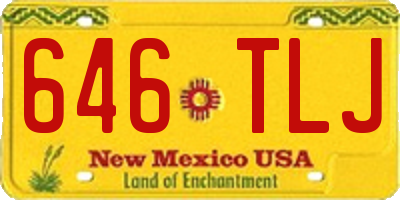 NM license plate 646TLJ