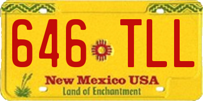 NM license plate 646TLL
