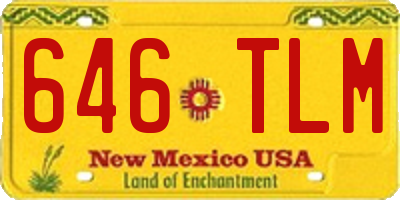 NM license plate 646TLM