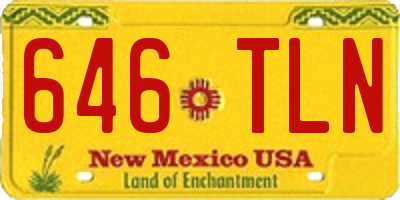 NM license plate 646TLN