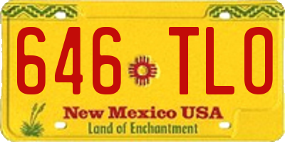 NM license plate 646TLO