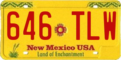 NM license plate 646TLW