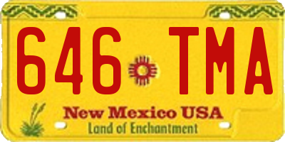 NM license plate 646TMA