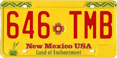 NM license plate 646TMB