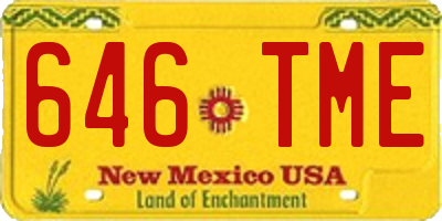 NM license plate 646TME