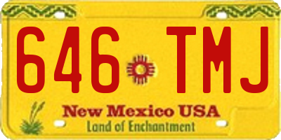 NM license plate 646TMJ