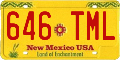 NM license plate 646TML