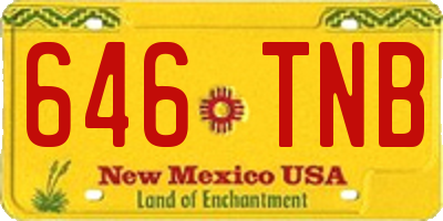 NM license plate 646TNB