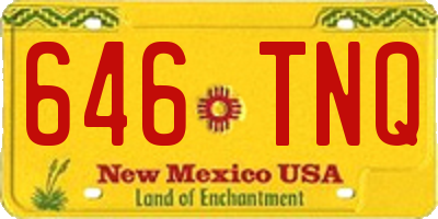 NM license plate 646TNQ