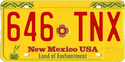 NM license plate 646TNX