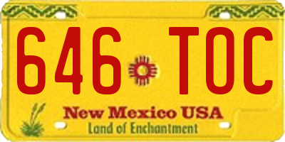 NM license plate 646TOC