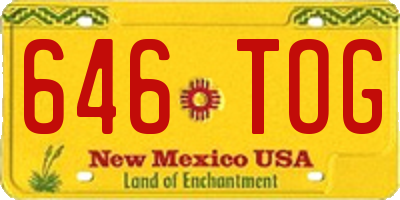 NM license plate 646TOG