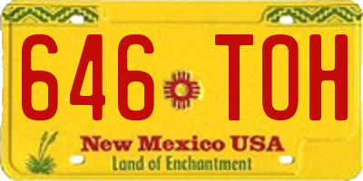 NM license plate 646TOH