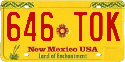 NM license plate 646TOK