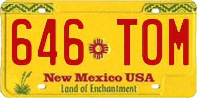 NM license plate 646TOM