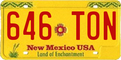 NM license plate 646TON