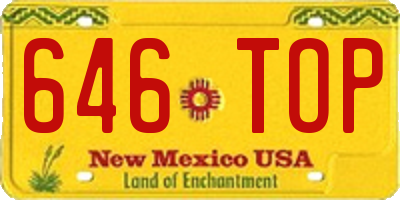 NM license plate 646TOP