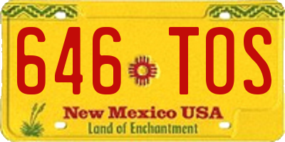 NM license plate 646TOS
