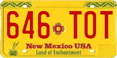 NM license plate 646TOT