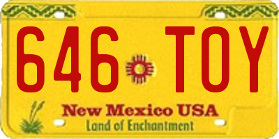NM license plate 646TOY