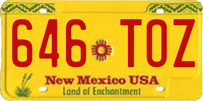 NM license plate 646TOZ