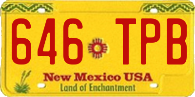 NM license plate 646TPB
