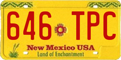 NM license plate 646TPC