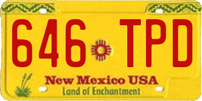 NM license plate 646TPD