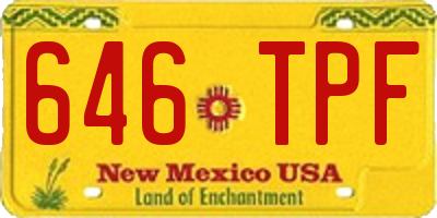 NM license plate 646TPF